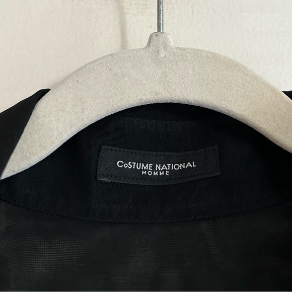 Rare Mens Costume National Homme Sheer Black Shirt Size 48 Made in Italy - Picture 9 of 15